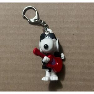 Vintage Peanuts Snoopy Valentines Day Guitar Very Rare Collectible Keychain